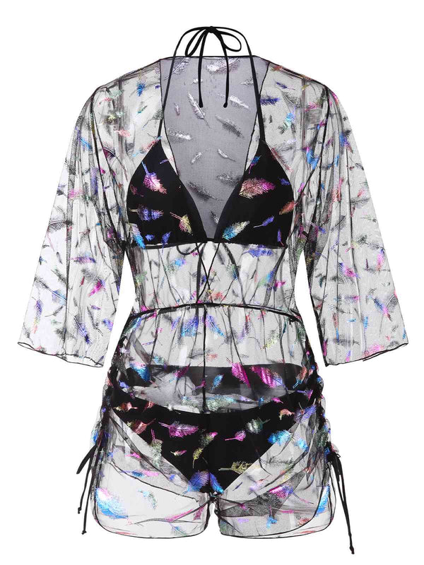 Ensemble bikini à lacets noir imprimé univers Tarot années 1980 – Retro Ensemble bikini à lacets noir imprimé univers Tarot années 1980 – Retro