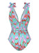 Maillot de bain col V profond chevrons psychédéliques années 1970