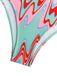 Maillot de bain col V profond chevrons psychédéliques années 1970