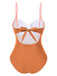 Maillot de bain une pièce à bretelles colorblock des années 1980