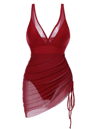 [Prévente] Maillot de bain une pièce transparent rouge années 1950
