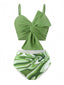 Maillot de bain vert à bretelles nouées aquarelle des années 1960