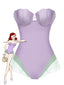 [Prévente] Maillot de bain bandeau sirène coquillage violet des années 1970