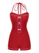 [Prévente] Maillot de bain dos nu rouge uni des années 1940