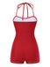 [Prévente] Maillot de bain dos nu rouge uni des années 1940