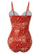[Pré-vente] Maillot de bain rouge à bretelles creuses cachemire années 1970