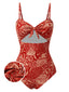 [Pré-vente] Maillot de bain rouge à bretelles creuses cachemire années 1970