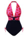[Pré-vente] Maillot de Bain Rose Pastèque Licou col V profond années 1960