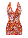 [Prévente] Maillot de bain une pièce marron à fleurie bohème années 1960