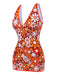 [Prévente] Maillot de bain une pièce marron à fleurie bohème années 1960