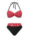[Prévente] Ensemble bikini et cache-maillot rouge à pois années 1950
