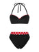 [Prévente] Ensemble bikini et cache-maillot rouge à pois années 1950