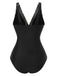 Maillot de bain en patchwork léopard col V profond des années 1950