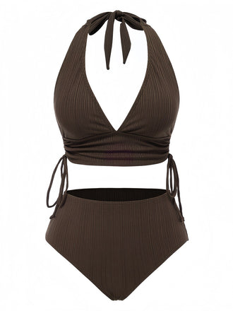 Maillot de Bain à lacets en tissu texturé des années 1930