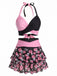 [Prévente] Maillot de bain jupe dos nu rose années 1980