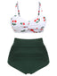 [Grande taille] Ensemble de bikini taille haute à bretelles cerises 1950s