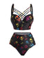[Prévente] Ensemble bikini noir gothique avec tête de mort années 1980