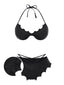 Ensemble bikini noir ailes de chauve-souris gothiques années 1980