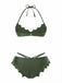 [Prévente] Ensemble Bikini Gothique Uni Ailes de Chauve-Souris Vert Années 1980 2