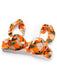 2PCS Ensemble de bikini et cache maillot à fleurs volants orange années 1940