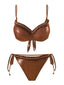 Ensemble de bikinis à volants avec strass bruns des années 1950
