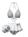 [Prévente] Maillot de bain dos nu carreaux vichy gris et blanc nnées 1940