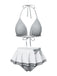 [Prévente] Maillot de bain dos nu carreaux vichy gris et blanc nnées 1940