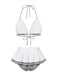 [Prévente] Maillot de bain dos nu carreaux vichy gris et blanc nnées 1940