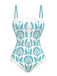 [Prévente] Maillot de bain une pièce bleu clair à bretelles roses des années 1960