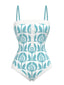 [Prévente] Maillot de bain une pièce bleu clair à bretelles roses des années 1960