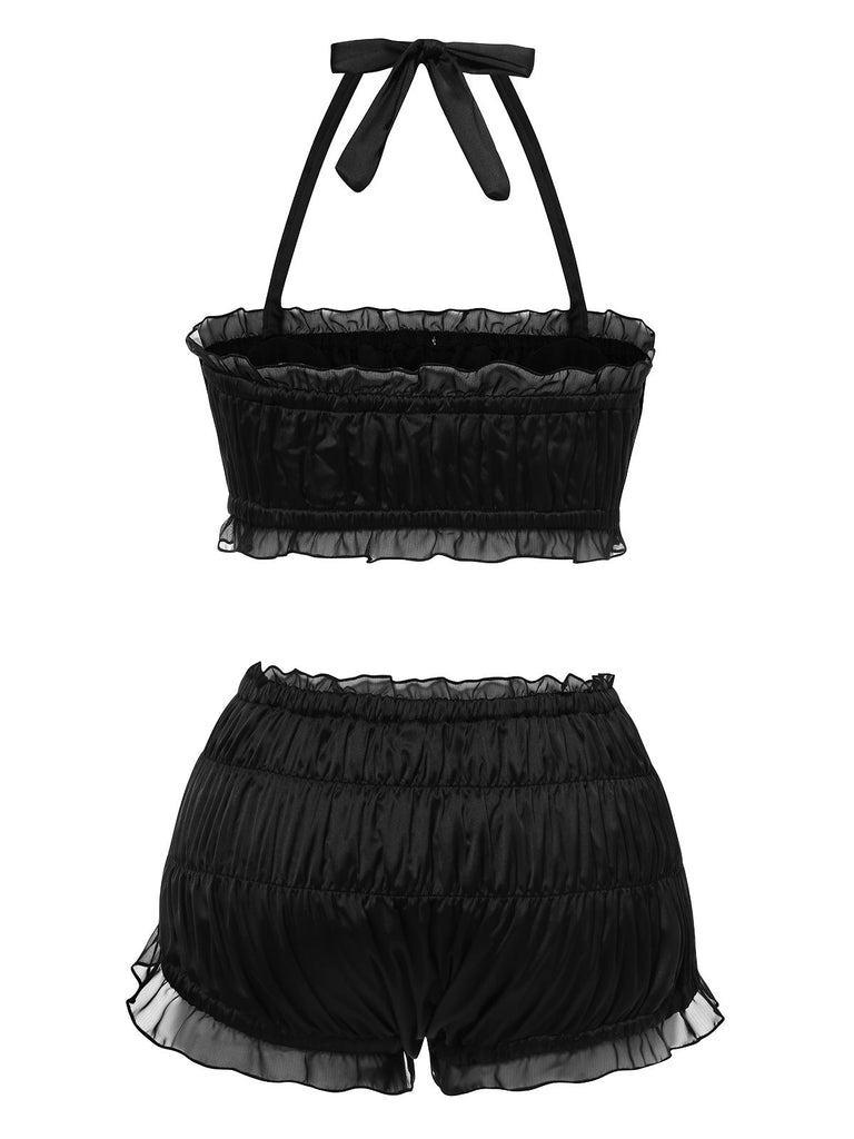[Prévente] Maillot de bain noire nœud papillon bandeau années 1940