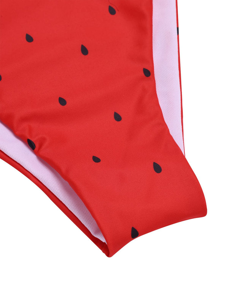 [Pré-vente] Ensemble bikini rouge pastèque à nœud années 1960