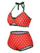 [Prévente] [Grande taille] Ensemble bikini rouge et verte fraise années 1950