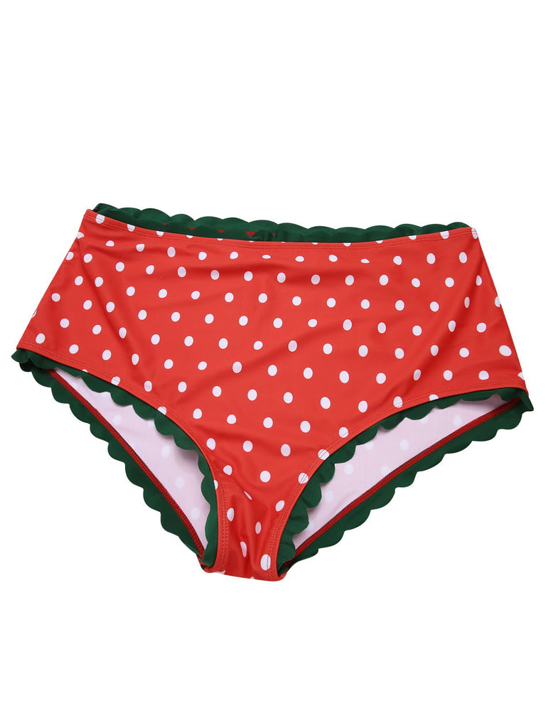 [Prévente] [Grande taille] Ensemble bikini rouge et verte fraise années 1950