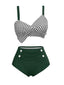 [Prévente] Maillot de bain vert à carreaux vichy bretelles torsadées nnées 1950