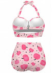 [Prévente] Maillot de Bain Dos Nu Lacé Citrouille Rose années 50 2
