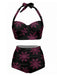 [Prévente] Maillot de Bain Dos Nu Lacé Citrouille Rose années 50 3