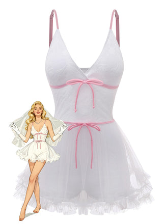 [Prévente] Maillot de bain jupe maille jacquard blanche 1940s