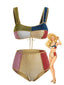 Ensemble Bikini Multicolore Métallique Patchwork Années 40
