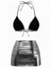 Ensemble bikini métallisé uni à bretelles années 1970