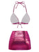 Ensemble bikini métallisé uni à bretelles années 1970