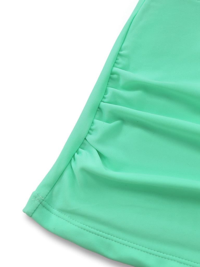 Ensemble De Tankini Colorblock Col V Profond Dos Épinglé Année 1940