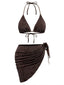 Maillot de Bain & Cache-Maillot Camélia 3D Kaki Années 70