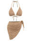 Maillot de Bain & Cache-Maillot Camélia 3D Kaki Années 70
