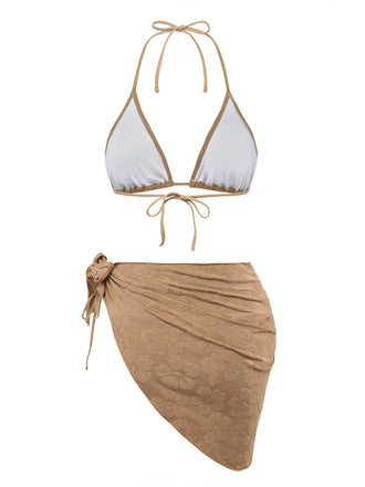 Maillot de Bain & Cache-Maillot Camélia 3D Imprimé Doré Années 70