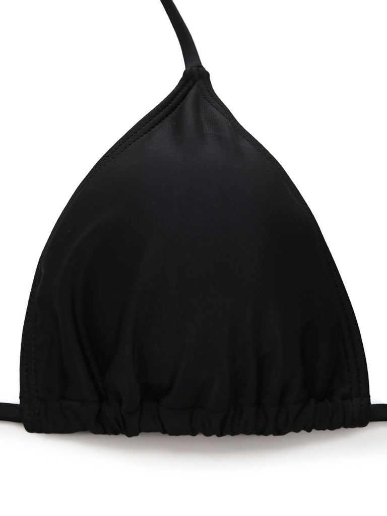 Ensemble Bikini Gothique Tête de Mort Rose Résille et Paréo Noir années 70 4