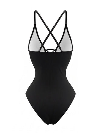 Maillot de Bain 1 Pièce Dos-Nu Croisé Lacé Années 80