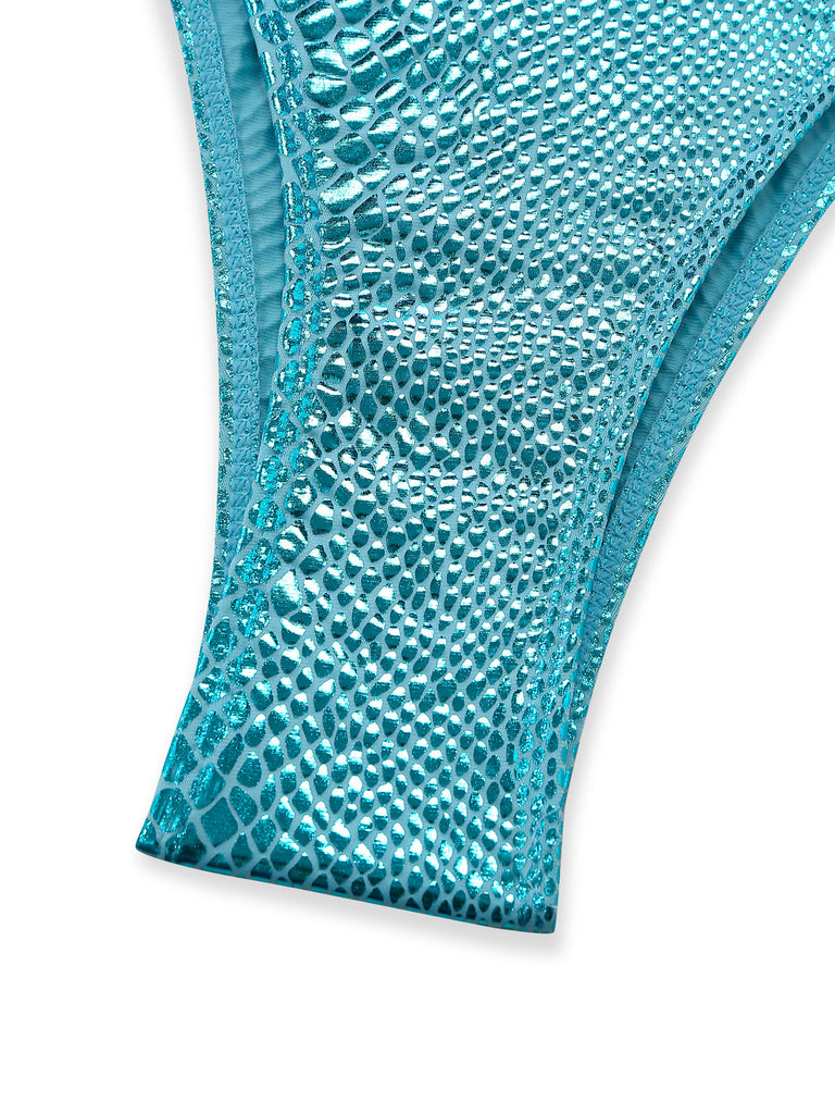 Maillot de Bain Dos-Nu Motif Écailles de Poisson Années 70