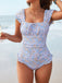 Maillot de Bain Une Pièce à Fleurs Manches Ailettes et Volants Années '50 8