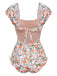 Maillot de Bain Une Pièce à Fleurs Manches Ailettes et Volants Années '50 3